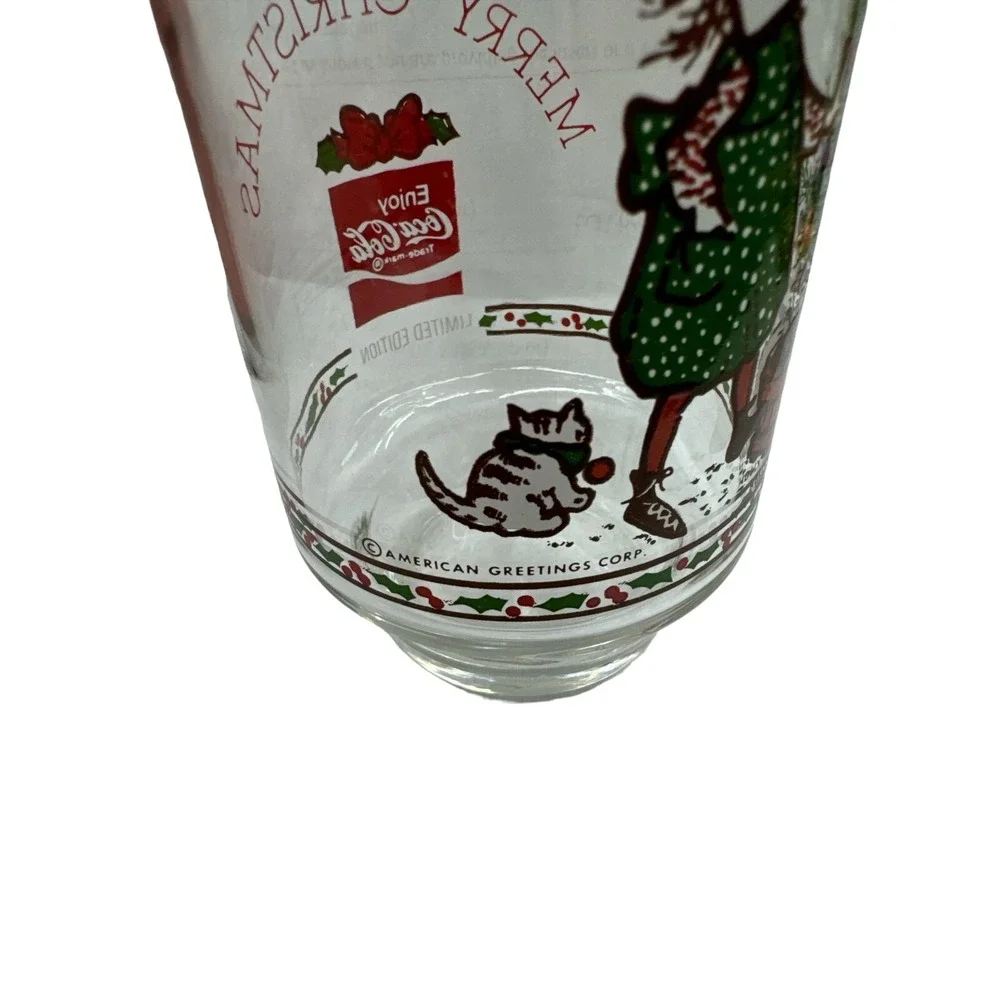 Vintage Holly Hobby Limited Edition Coca Cola Christmas Glass Rare